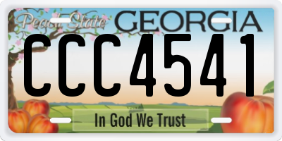 GA license plate CCC4541