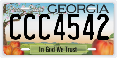 GA license plate CCC4542