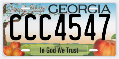GA license plate CCC4547