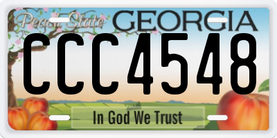 GA license plate CCC4548