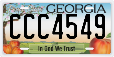 GA license plate CCC4549