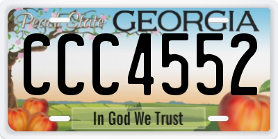 GA license plate CCC4552