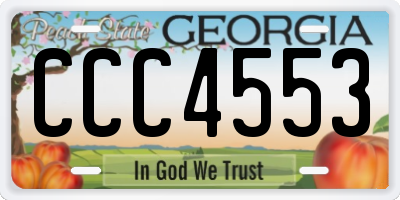 GA license plate CCC4553
