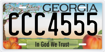 GA license plate CCC4555