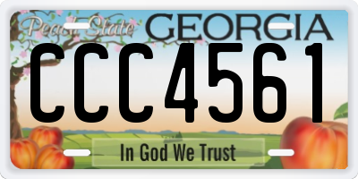 GA license plate CCC4561