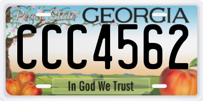 GA license plate CCC4562