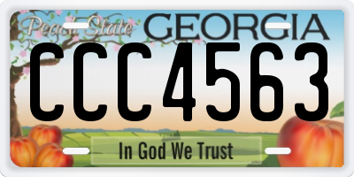 GA license plate CCC4563