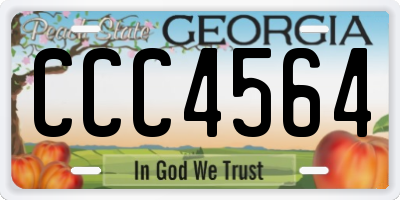 GA license plate CCC4564