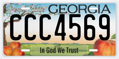 GA license plate CCC4569