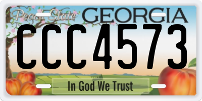 GA license plate CCC4573