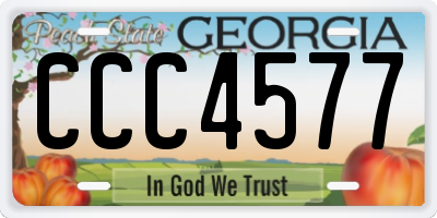 GA license plate CCC4577