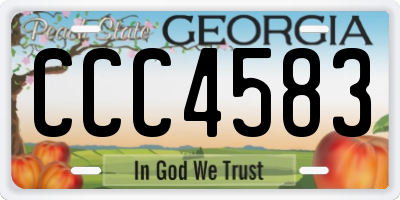 GA license plate CCC4583