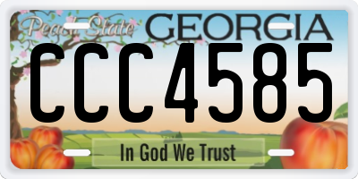 GA license plate CCC4585
