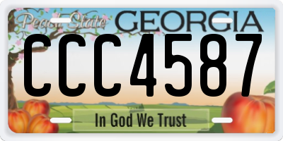GA license plate CCC4587