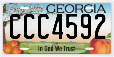 GA license plate CCC4592