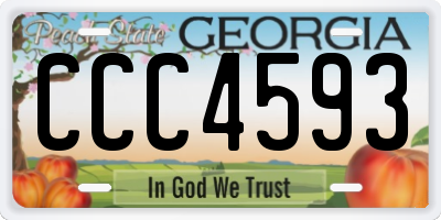 GA license plate CCC4593