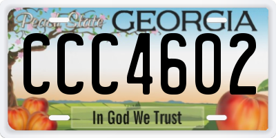 GA license plate CCC4602