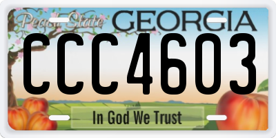GA license plate CCC4603