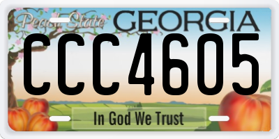 GA license plate CCC4605