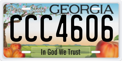 GA license plate CCC4606