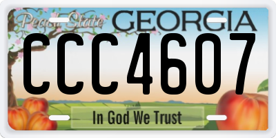GA license plate CCC4607