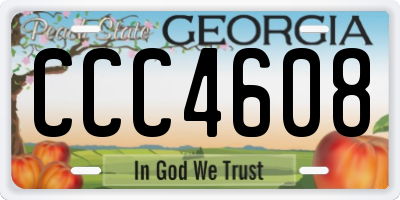 GA license plate CCC4608