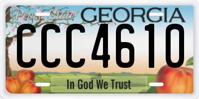 GA license plate CCC4610