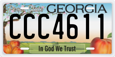 GA license plate CCC4611