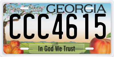 GA license plate CCC4615