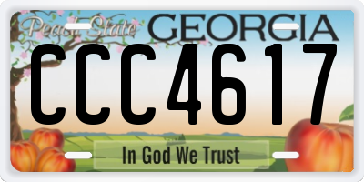 GA license plate CCC4617