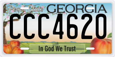 GA license plate CCC4620