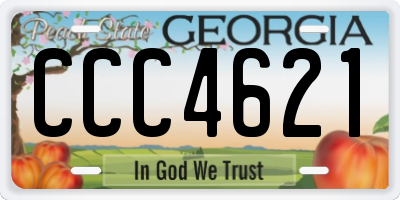 GA license plate CCC4621