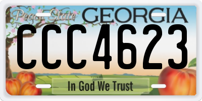 GA license plate CCC4623