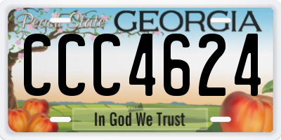GA license plate CCC4624