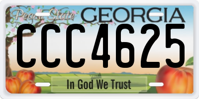 GA license plate CCC4625
