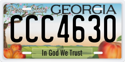 GA license plate CCC4630