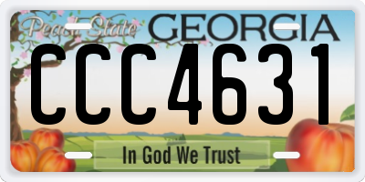 GA license plate CCC4631