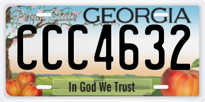 GA license plate CCC4632
