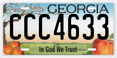 GA license plate CCC4633