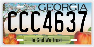 GA license plate CCC4637