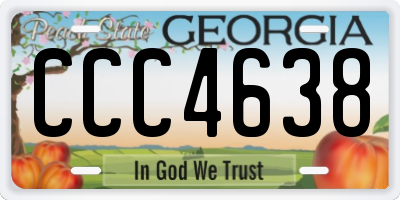 GA license plate CCC4638