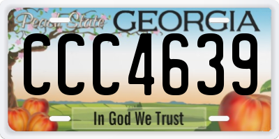 GA license plate CCC4639
