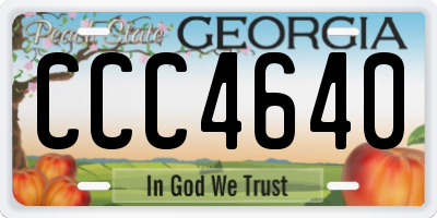 GA license plate CCC4640