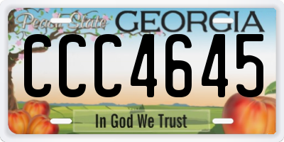 GA license plate CCC4645