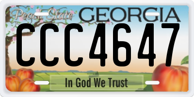 GA license plate CCC4647