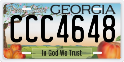 GA license plate CCC4648