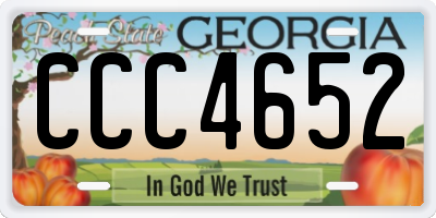 GA license plate CCC4652