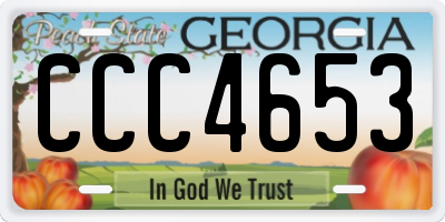 GA license plate CCC4653