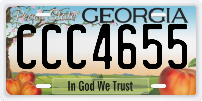 GA license plate CCC4655