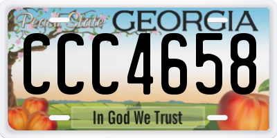 GA license plate CCC4658